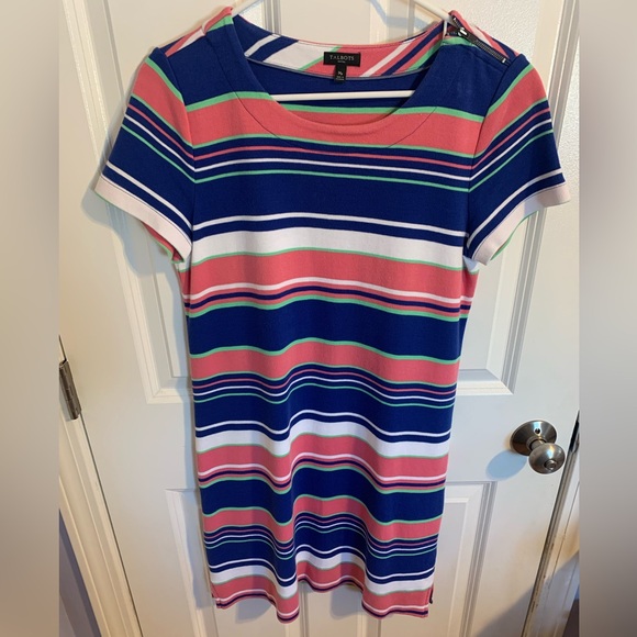 Talbots Dresses & Skirts - Talbots Size Medium Petite Blue and Pink Striped Mini Dress